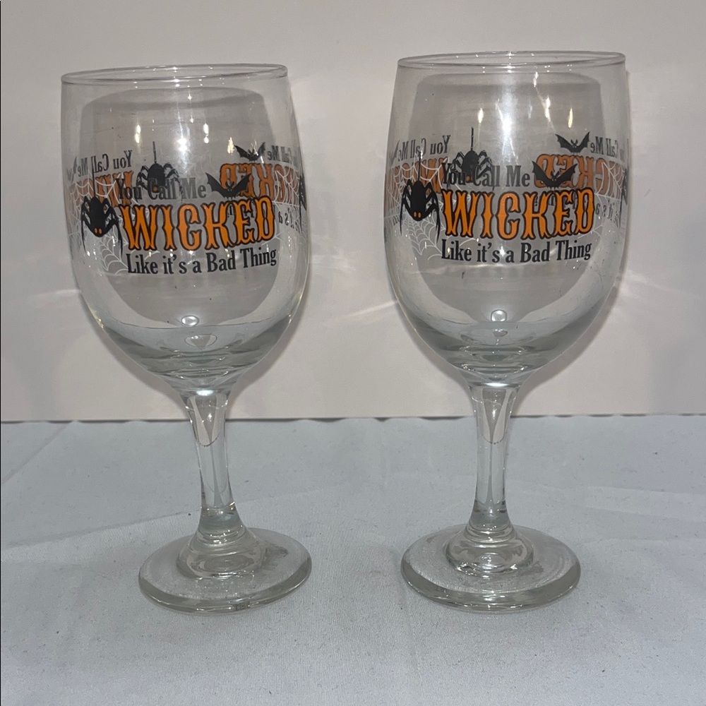 Witch Halloween Wine Glasses - Set of 2